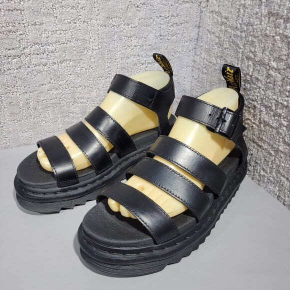 Dr Martens Blaire Womens Size US 7 Black Leather Platform Gladiator Sandals - Picture 9 of 14